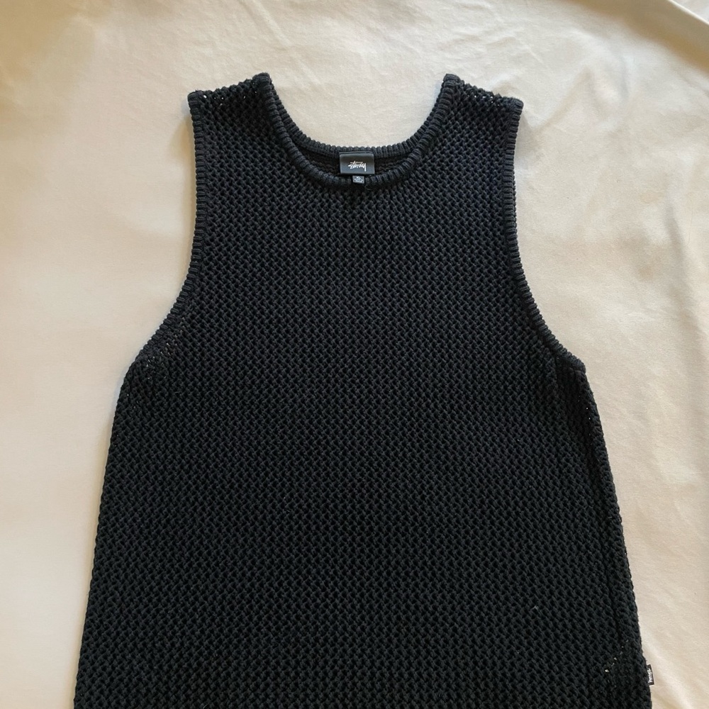STUSSY Black Knit Tank Sweater - Men's Sleeveless Knit Top